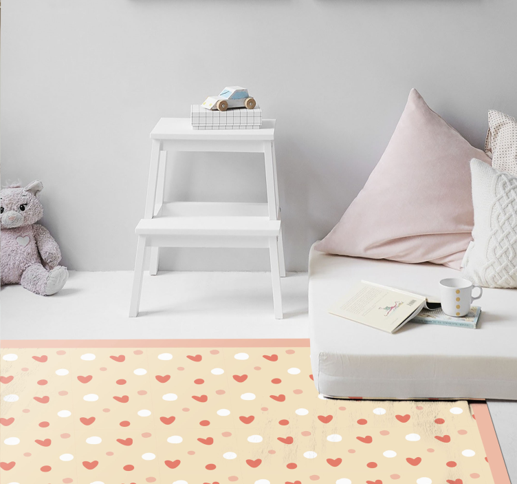 Tapete vinílico para bebés decoração de padrão de coração - TenStickers