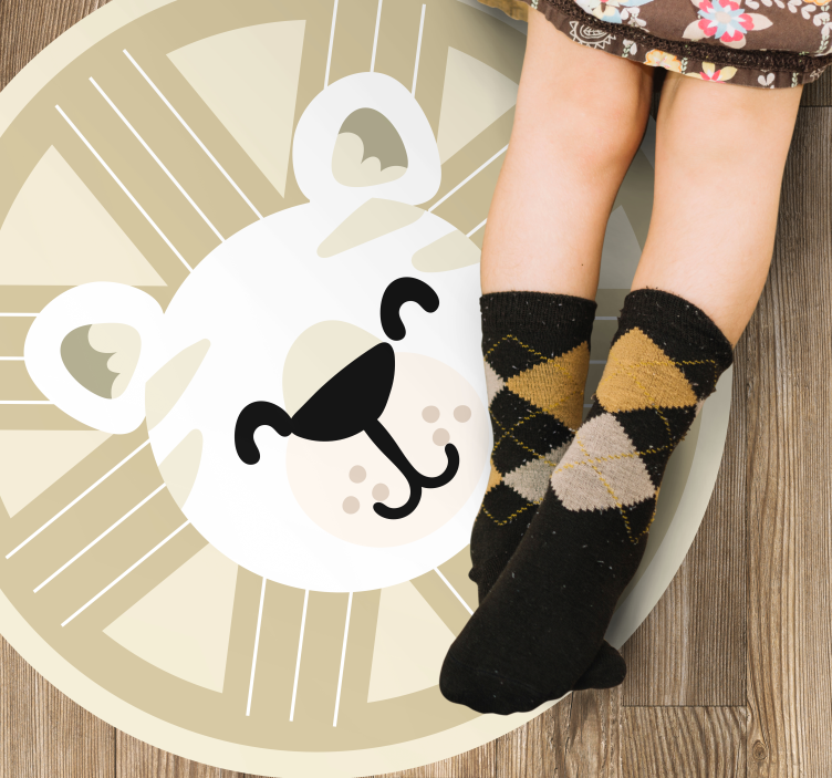 Tapete vinílico bebé gráfico de leão sorridente - TenStickers