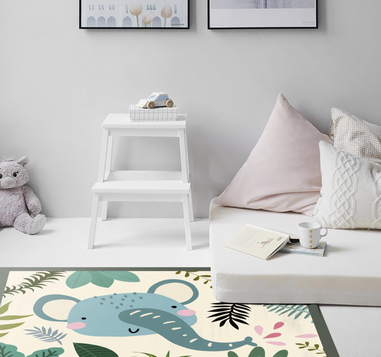 Tapete vinílico para bebés ilustração de elefante - TenStickers