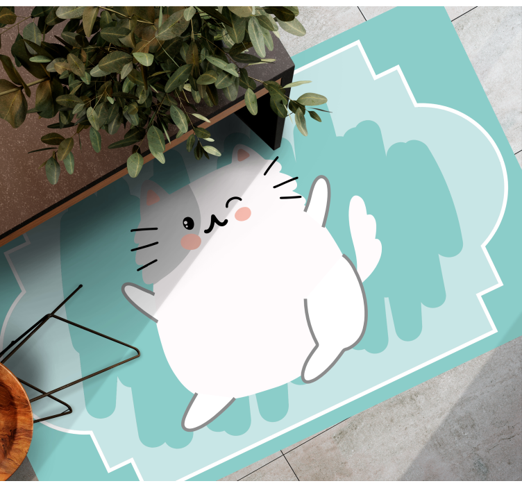 Tapete vinílico para bebés ilustração de gato fofo - TenStickers