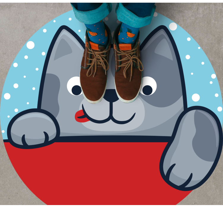 Tapete vinílico de animais ilustração de gato encantador - TenStickers