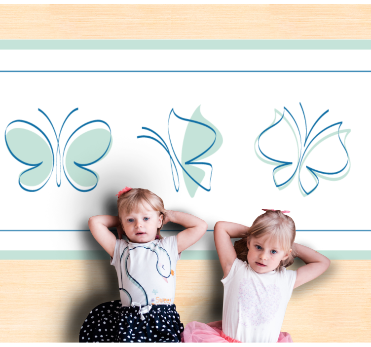 Tapete vinílico de animais motivo trio de borboletas - TenStickers