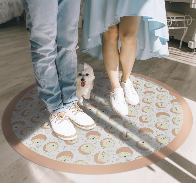 Tapete vinílico para bebés padrão circular de leão - TenStickers