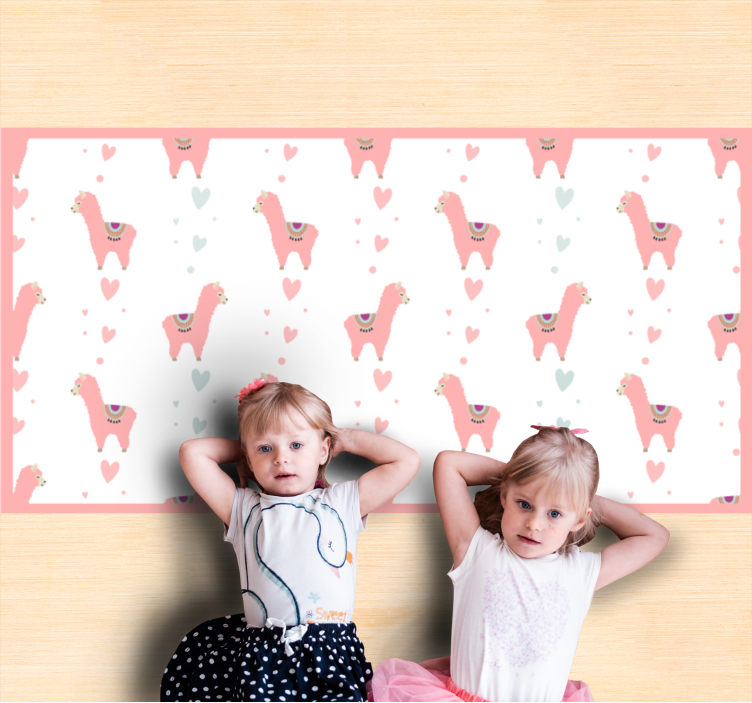 Tapete vinílico para bebés padrão de amor de lhama - TenStickers