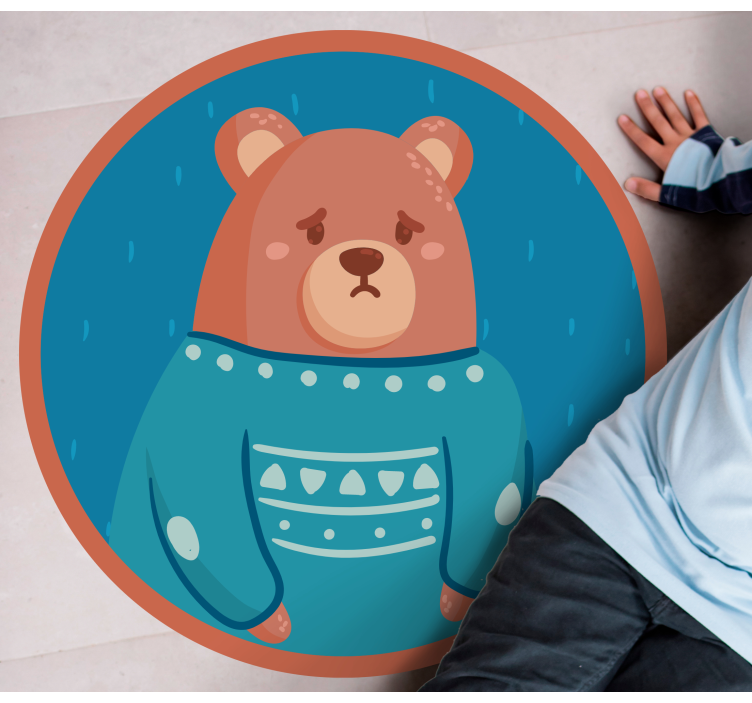 Tapete vinílico para bebés suéter de urso triste - TenStickers