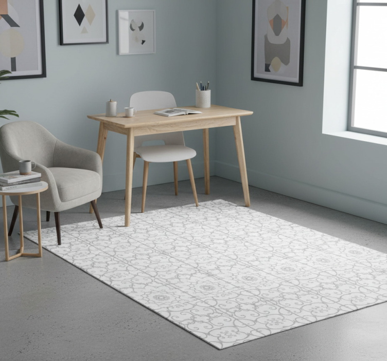 Tapete vinílico para escritório com padrão floral - TenStickers