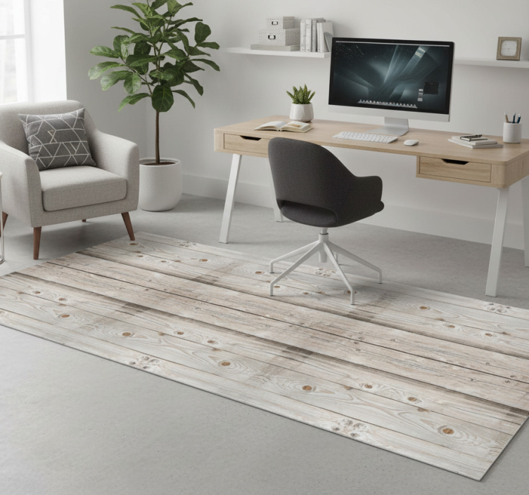 Tapete vinílico para escritório efeito madeira pinho branco - TenStickers