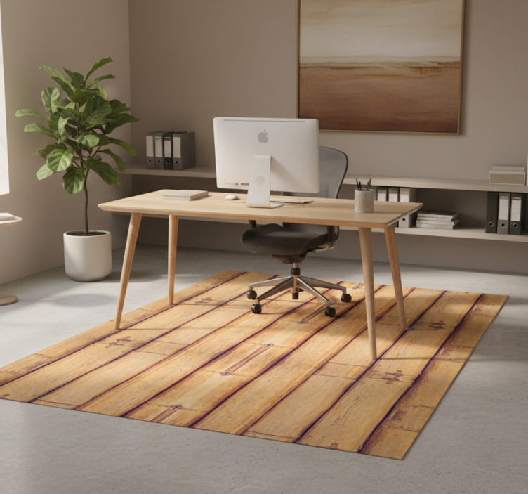 Tapete vinílico para escritório efeito textura de bambu - TenStickers