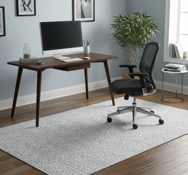 Tapete vinílico para escritório flores ornamentais vintage - TenStickers