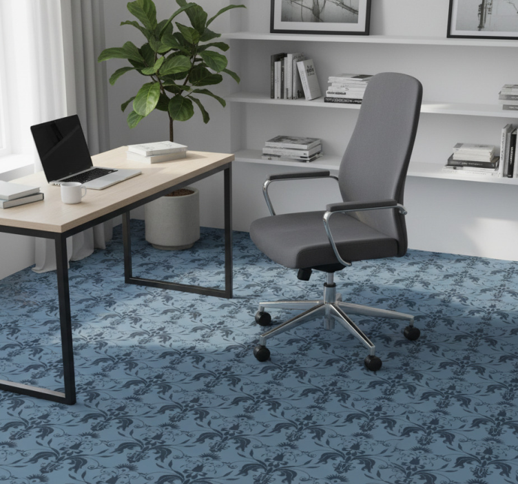 Tapete vinílico para escritório formas florais - TenStickers