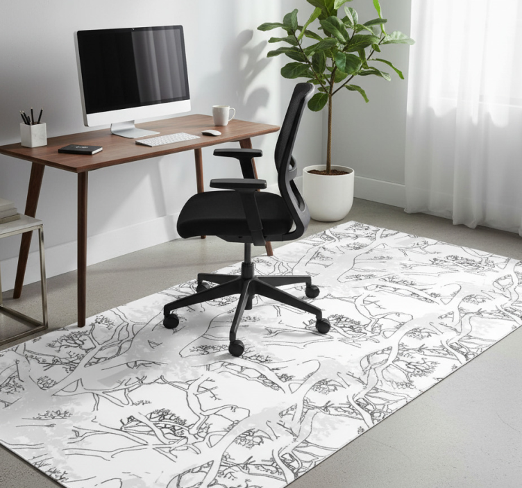 Tapete vinílico para escritório galhos de árvore escuros - TenStickers