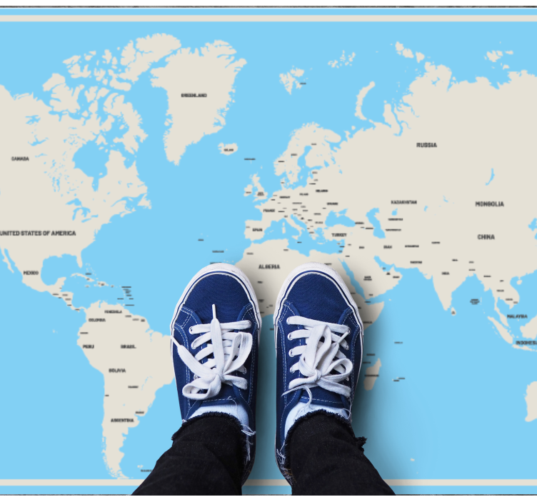 Tapete vinílico de mapa mundial design global simples - TenStickers