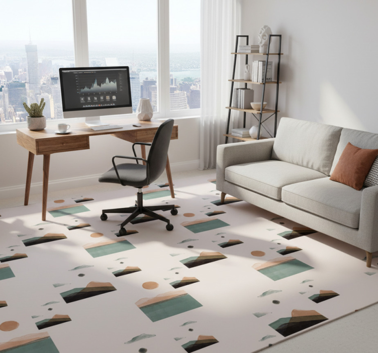 Tapete vinílico para escritório montanhas abstratas - TenStickers