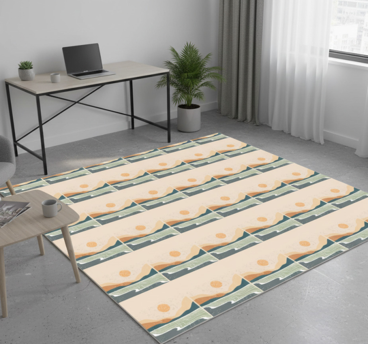 Tapete vinílico para escritório montanhas ao pôr do sol - TenStickers