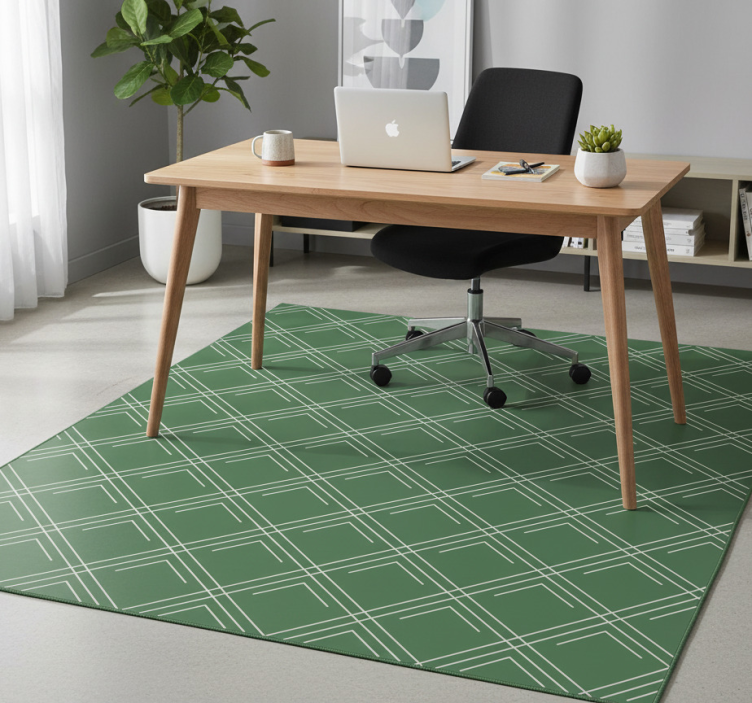 Tapete vinílico para escritório quadrados elegantes verdes - TenStickers
