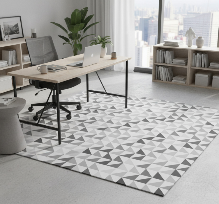Tapete vinílico para escritório triângulos geométricos - TenStickers