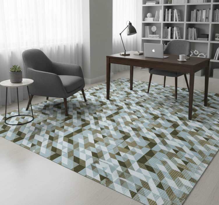 Tapete vinílico para escritório triângulos modernos - TenStickers