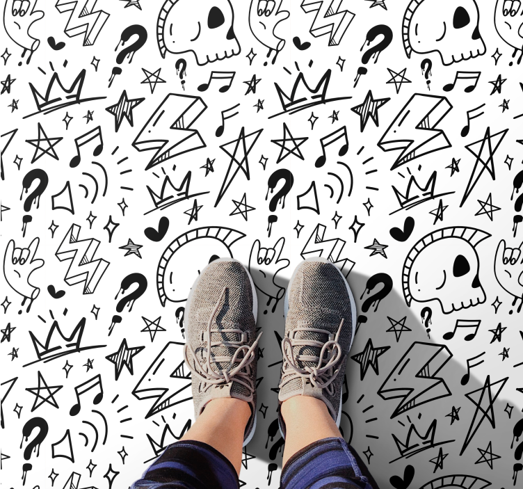 Tapete vinílico juvenil padrões adolescentes ecléticos - TenStickers