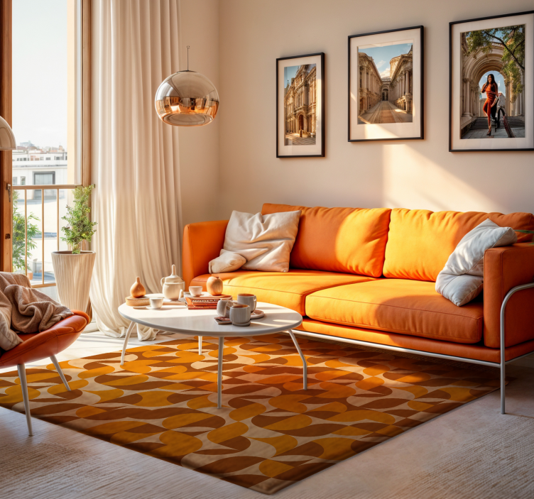 Tapete vinílico para sala de estar retro - TenStickers