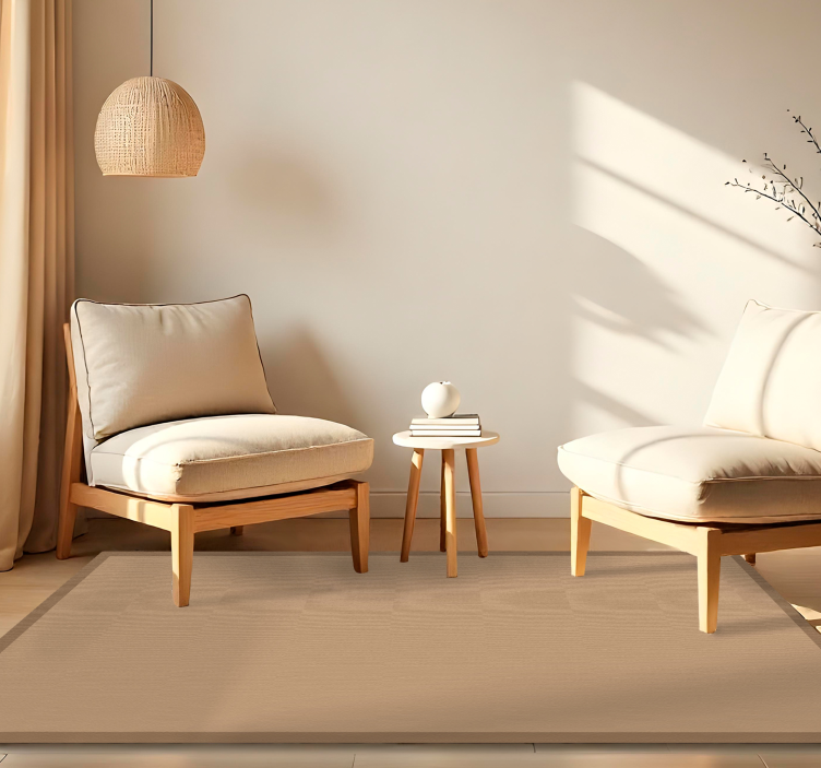 Tapete vinílico para sala de jantar aparência de juta simples - TenStickers