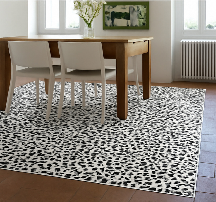 Tapete vinílico para sala de jantar estampa de leopardo monocromá - TenStickers