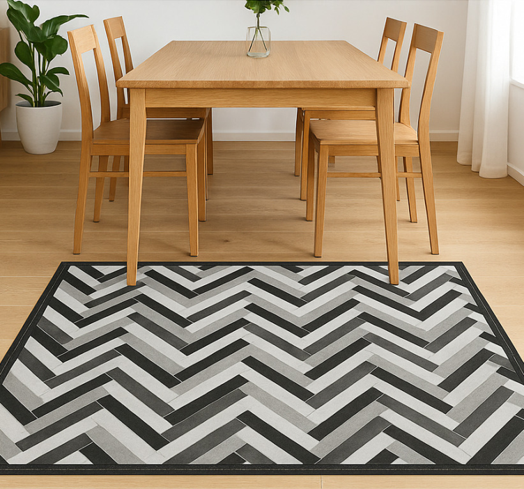 Tapete vinílico para sala de jantar estilo parquet monocromático - TenStickers