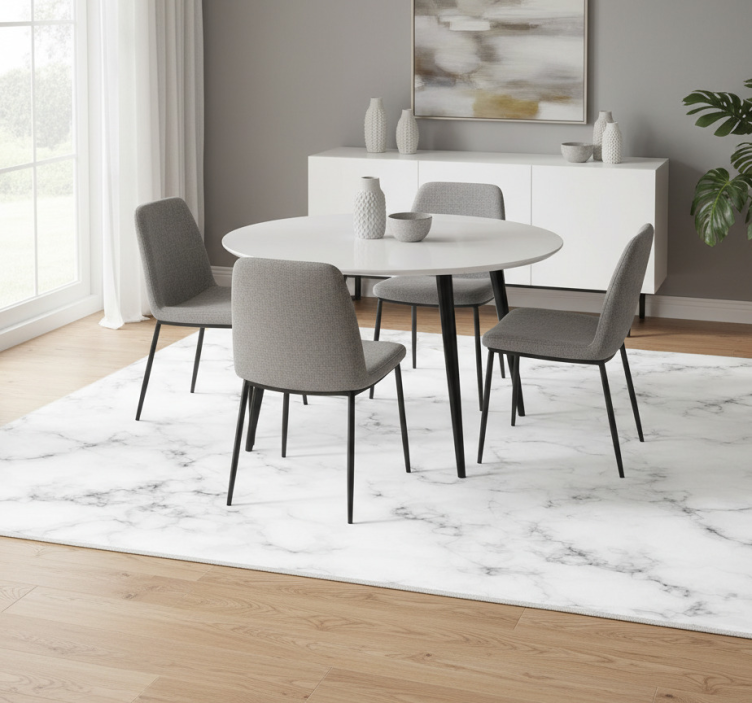 Tapete vinílico para sala de jantar mármore cinza para mesa - TenStickers