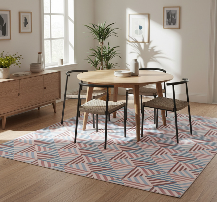 Tapete vinílico para sala de jantar geometria abstrata - TenStickers