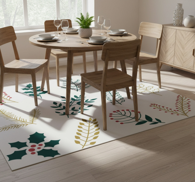 Tapete vinílico para sala de jantar enfeites de natal - TenStickers