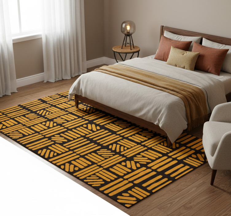 Tapete vinílico quarto arte abstrata dourada africana - TenStickers