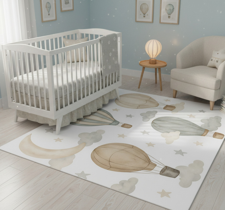 Tapete vinílico quarto balões estrelados - TenStickers