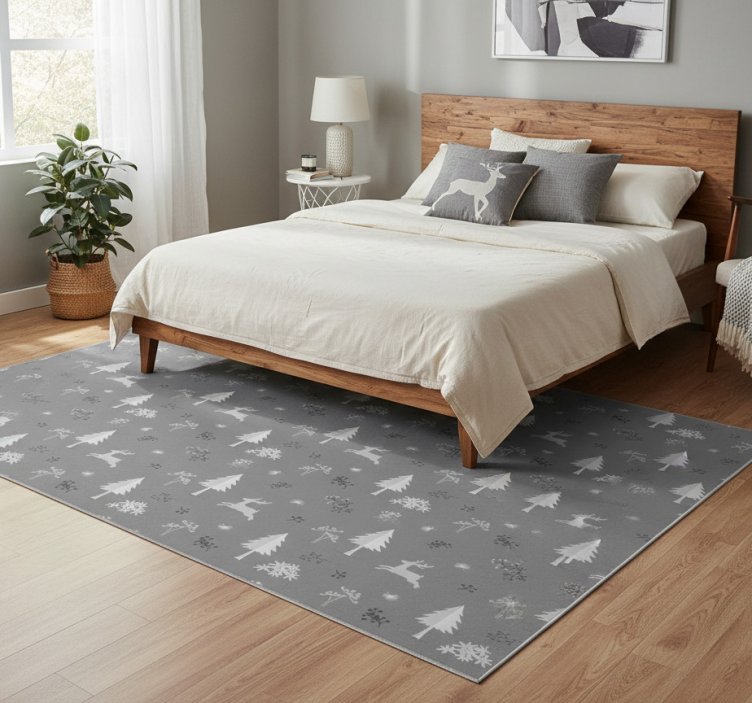 Tapete vinílico quarto cervo cinza - TenStickers