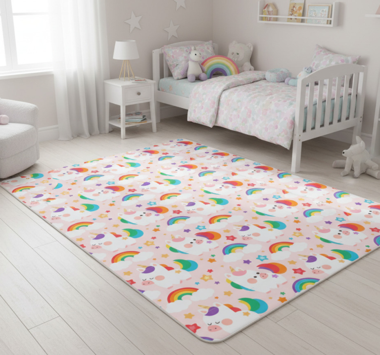 Tapete vinílico quarto com cavalos coloridos à mão - TenStickers