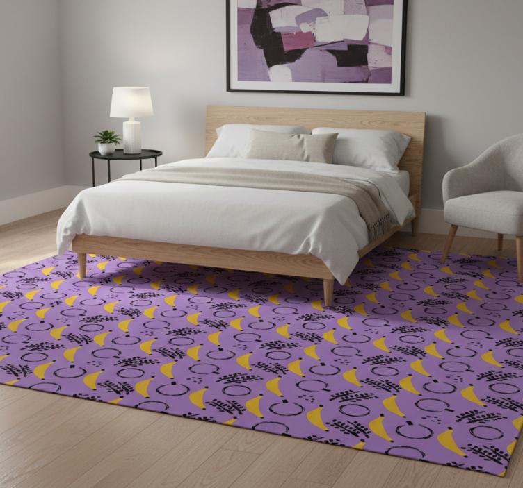 Tapete vinílico quarto com design de banana roxa africana - TenStickers