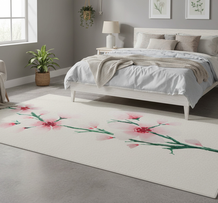 Tapete vinílico quarto com design de flores brancas fofas - TenStickers