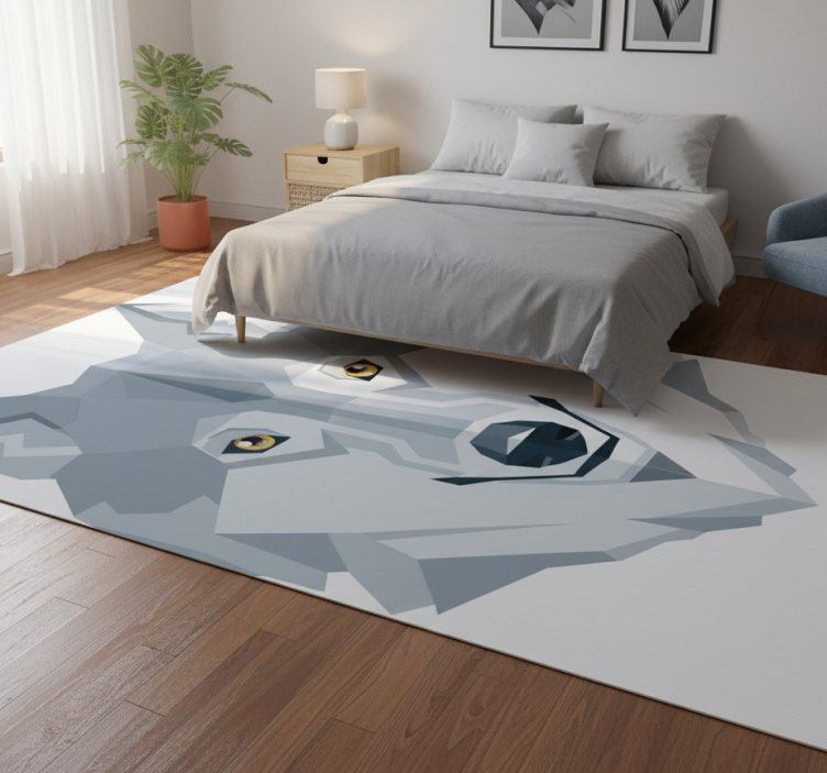 Tapete vinílico quarto com design de lobo abstrato - TenStickers