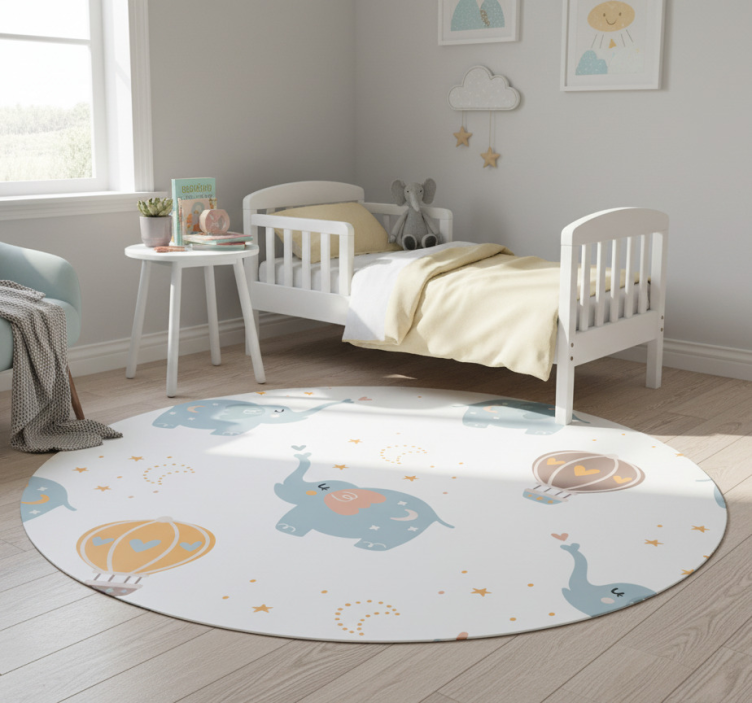 Tapete vinílico quarto com elefantes fofos para crianças - TenStickers