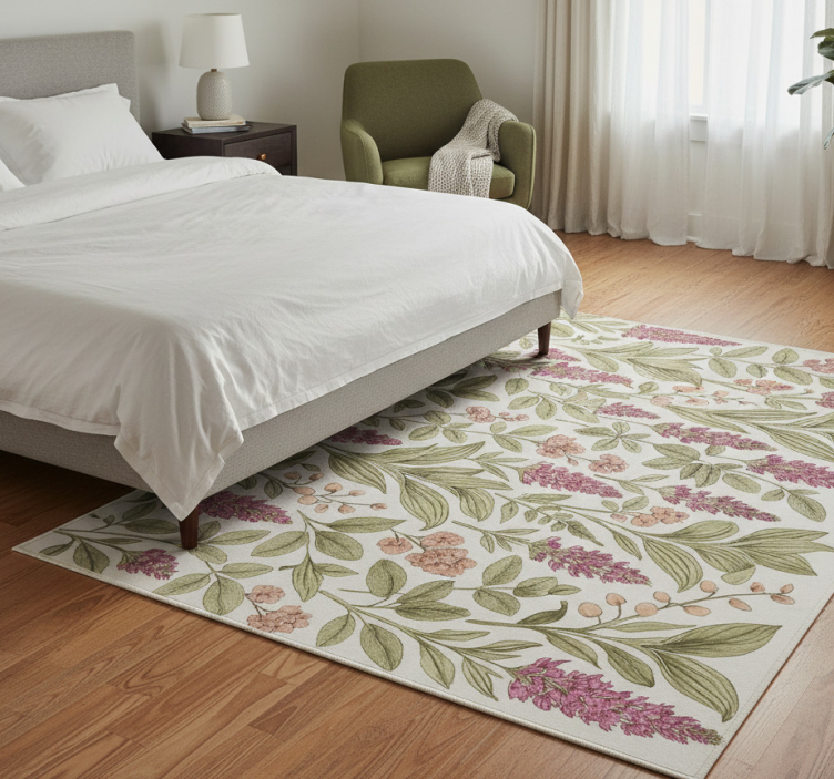 Tapete vinílico quarto com padrão botânico colorido - TenStickers