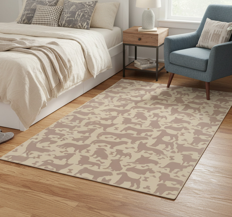 Tapete vinílico quarto com padrão de cachorro incrível - TenStickers