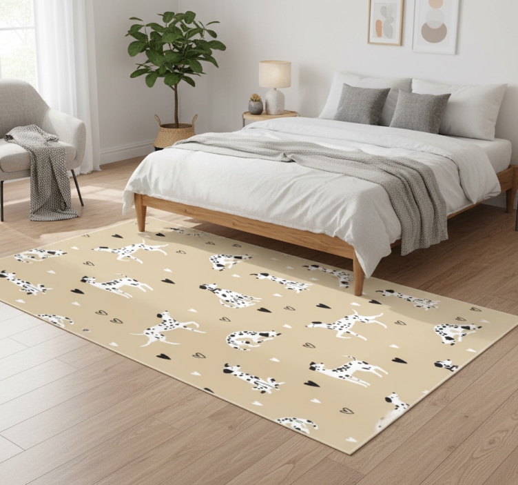 Tapete vinílico quarto com padrão de cães bege - TenStickers