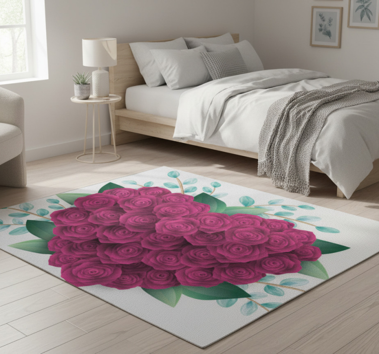 Tapete vinílico quarto coroa de coração com rosas - TenStickers