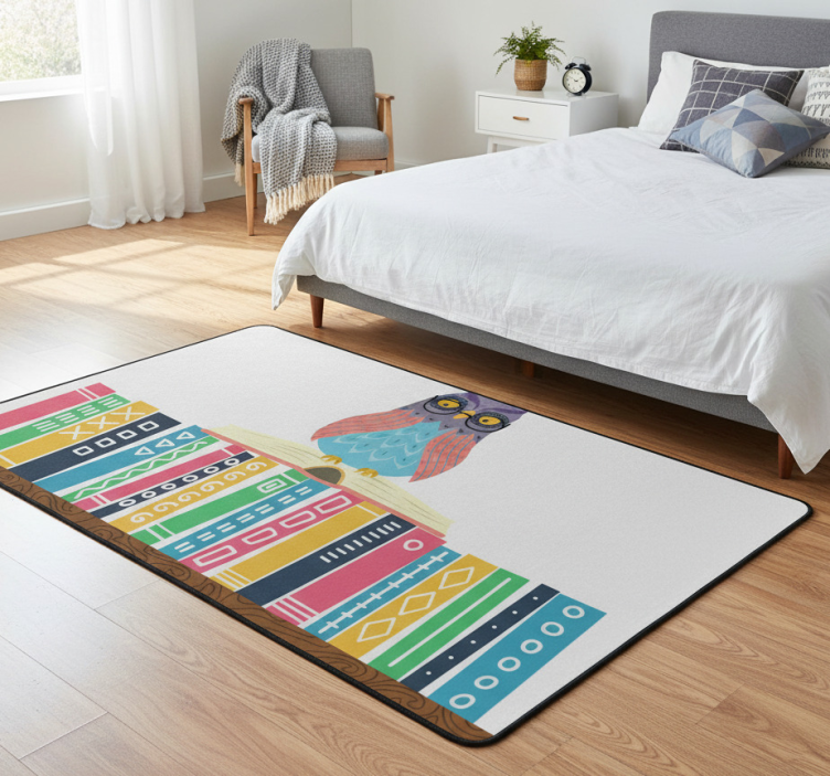 Tapete vinílico quarto coruja de desenho animado com óculos - TenStickers