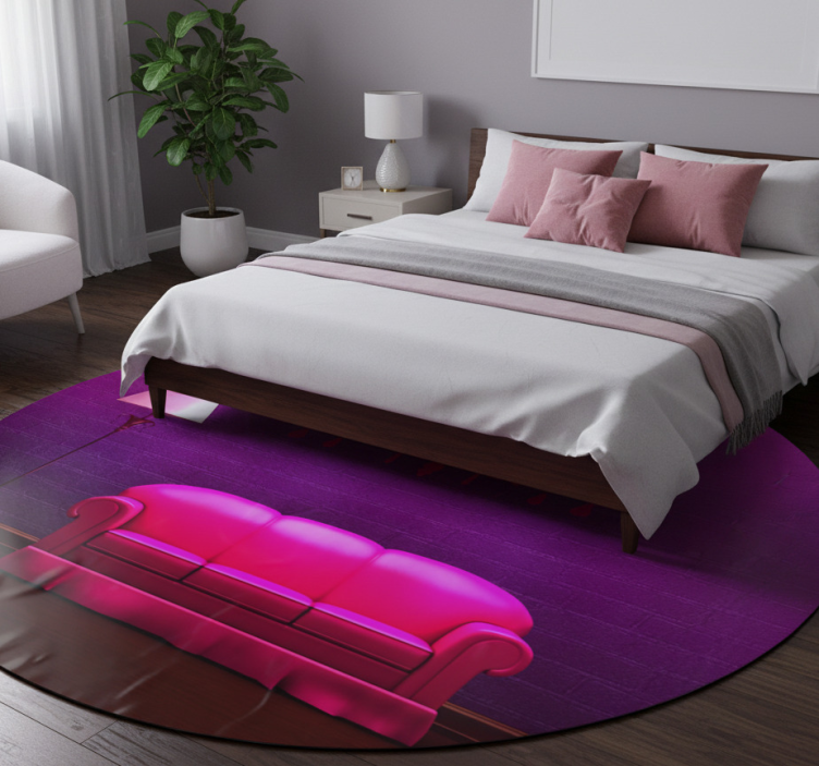 Tapete vinílico quarto decoração sofá e lâmpada - TenStickers