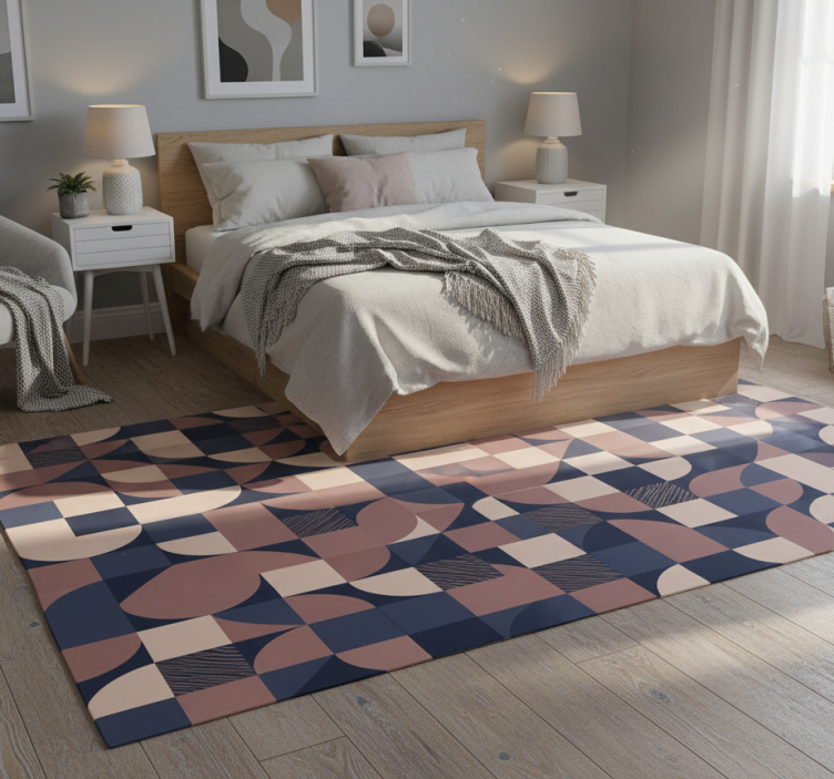 Tapete vinílico quarto design geométrico roxo abstracto - TenStickers