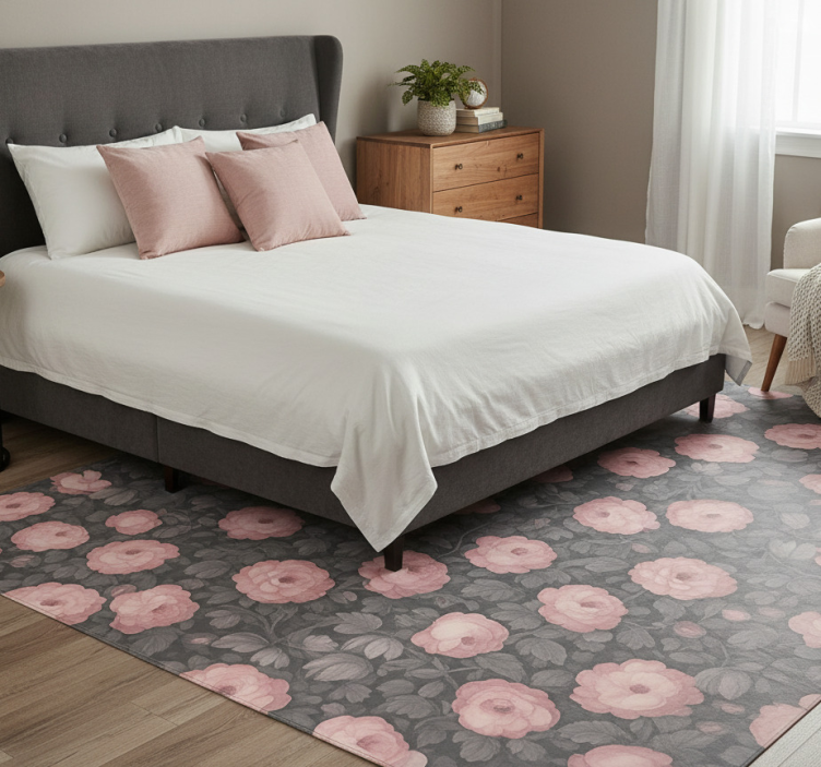 Tapete vinílico quarto estampa floral rosa antigo - TenStickers