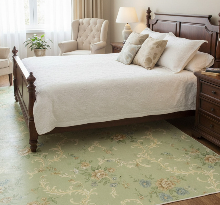 Tapete vinílico quarto estampa floral vintage e ornamentos - TenStickers