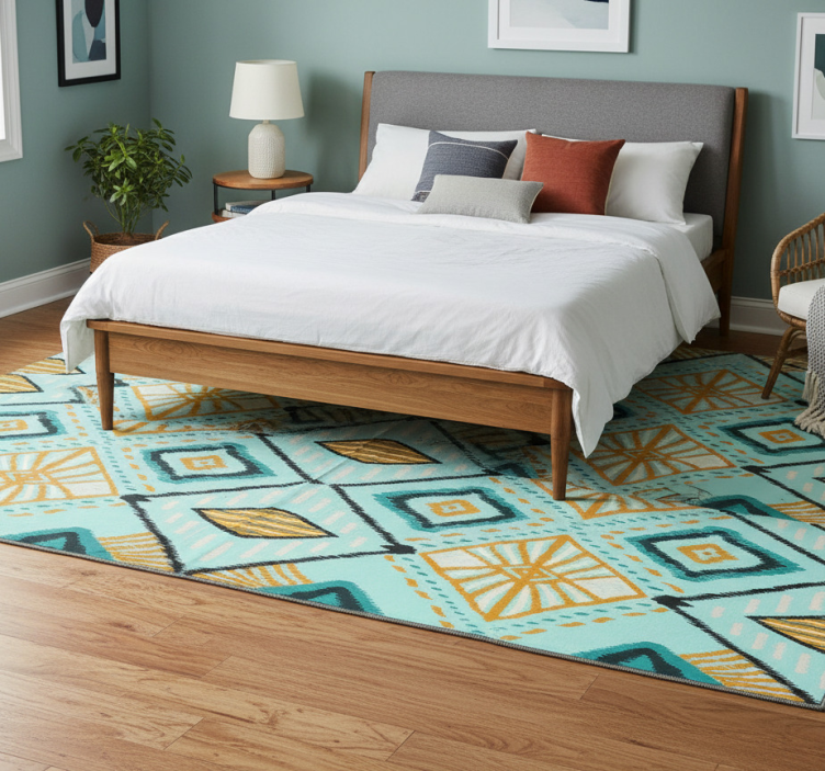 Tapete vinílico quarto estilo africano design geométrico - TenStickers