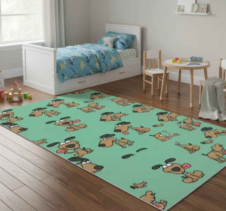 Tapete vinílico quarto estilo cartoon engraçado de cachorro - TenStickers