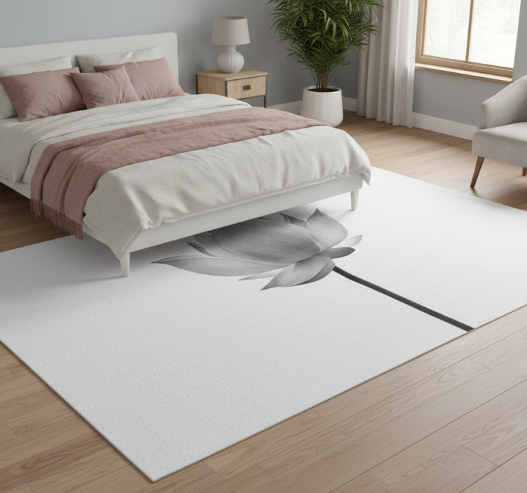 Tapete vinílico quarto flor de lótus solitária - TenStickers