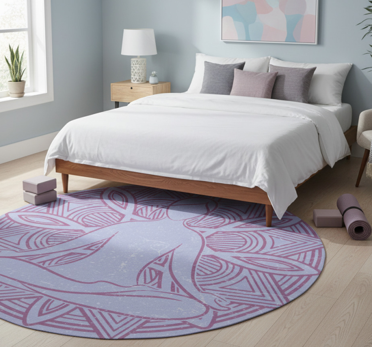 Tapete vinílico quarto flor de lótus yoga - TenStickers